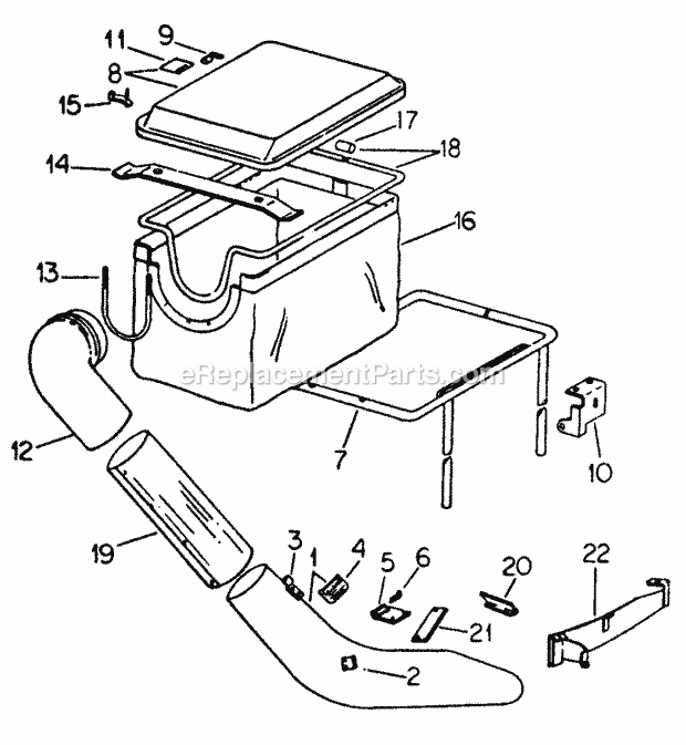 Grass Catcher Attachment Diagram and Parts List for 282 133-282-399, 132-282-100, 134-282-100, 133-28 Cub Cadet Lawn Mower